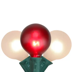 Northlight 10-Count Red And White G50 Globe Christmas Light Set, 9Ft Green Wire