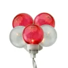 Sienna 100-Count Red And White G30 Icicle Mini Christmas Light Set, 9.5Ft White Wire