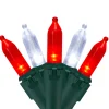 Northlight 100-Count Red And White Led Mini Christmas Lights Set, 33 Ft Green Wire
