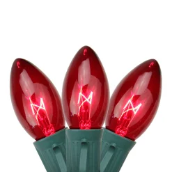 Northlight 25-Count Red C9 Christmas Light Set, 24Ft Green Wire