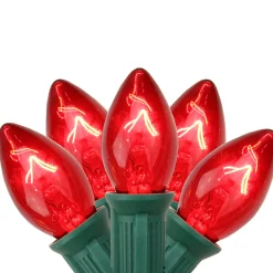 Northlight 25-Count Red C7 Transparent Christmas Light Set, 24Ft Green Wire