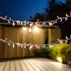 Northlight 105-Count Red, Clear And Blue Patriotic Mini Light Garland, 5.6' White Wire