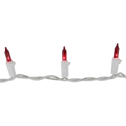 Northlight 35-Count Red Mini Christmas Light Set, 7Ft White Wire