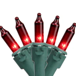 Northlight 100-Count Red Mini Christmas Lights Set, 20.25Ft Green Wire