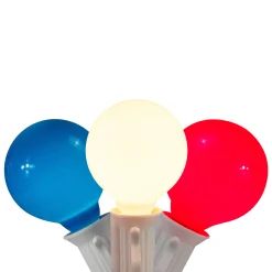 Northlight 10-Count Red, White And Blue G40 Globe Christmas Light Set, 9Ft White Wire