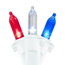 Northlight 50-Count Red, White And Blue Led Mini 4Th Of July Lights - 15.5 Ft White Wire