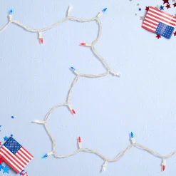 Northlight 50-Count Red, White And Blue Led Mini 4Th Of July Lights - 15.5 Ft White Wire