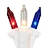 Northlight 100-Count Red, White, Blue 4Th Of July Mini Light Set, 20Ft White Wire