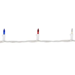 Northlight 100-Count Red, White, Blue 4Th Of July Mini Light Set, 20Ft White Wire
