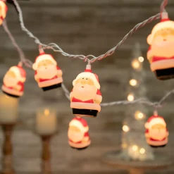 Northlight 10-Count Santa Claus Christmas Light Set, 6Ft Green Wire