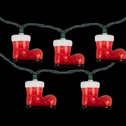 Northlight 10-Count Santa's Boots Christmas Light Set, 7.5Ft Green Wire