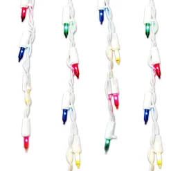Sienna 300-Count Shimmering Multi-Color Mini Christmas Icicle Light Set, 8.5Ft White Wire
