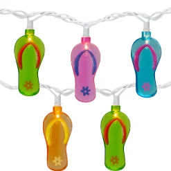 Northlight 10-Count Summer Flip Flop Novelty String Christmas Light Set, 7.25Ft White Wire