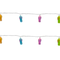 Northlight 10-Count Summer Flip Flop Novelty String Christmas Light Set, 7.25Ft White Wire