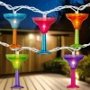 Northlight 10-Count Vibrantly Colored Margarita Glass Summer Outdoor Patio Christmas Light Set, 7.5' White Wire