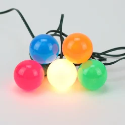 Sienna 20-Count Vibrantly Colored Opaque G50 Globe Christmas Light Set, 19Ft Green Wire