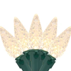 Northlight 200-Count Warm White Led Faceted C6 Christmas Lights, 66.25 Ft Green Wire