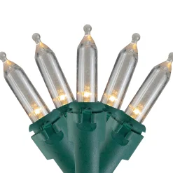 Northlight 50-Count Warm White Led Mini Christmas Lights, 16.25Ft Green Wire