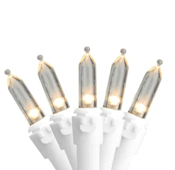 Northlight 50-Count Warm White Led Mini Christmas Lights, 16.25Ft White Wire