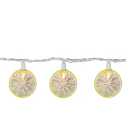 Dennis East 10-Count Yellow And Clear Lemon Patio String Mini Summer Light Set, 8.5Ft White Wire