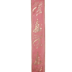 Ribbon*Northlight Cranberry Red And Gold "Merry Christmas" Wired Christmas Craft Ribbon 2.5" X 10 Yards