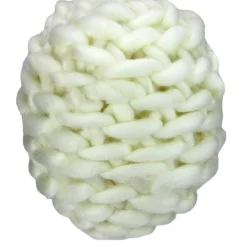 Allstate Balls>Cream White Knit Hanging Shatterproof Christmas Ball Ornament 7" (175Mm)