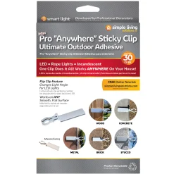 Northlight 25Ct Anywhere Outdoor Sticky Adhesive Clips