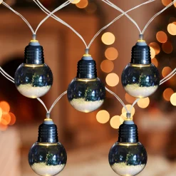 Northlight 10Ct Battery Operated Led Christmas Trees In Warm White Bulbs, 4.25Ft Clear Wire