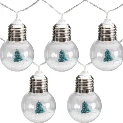 Northlight 10Ct Battery Operated Led Christmas Trees In Warm White Bulbs, 4.25Ft Clear Wire