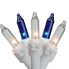 Northlight 100Ct Blue And Clear Mini Icicle Christmas Lights, 5.75Ft White Wire