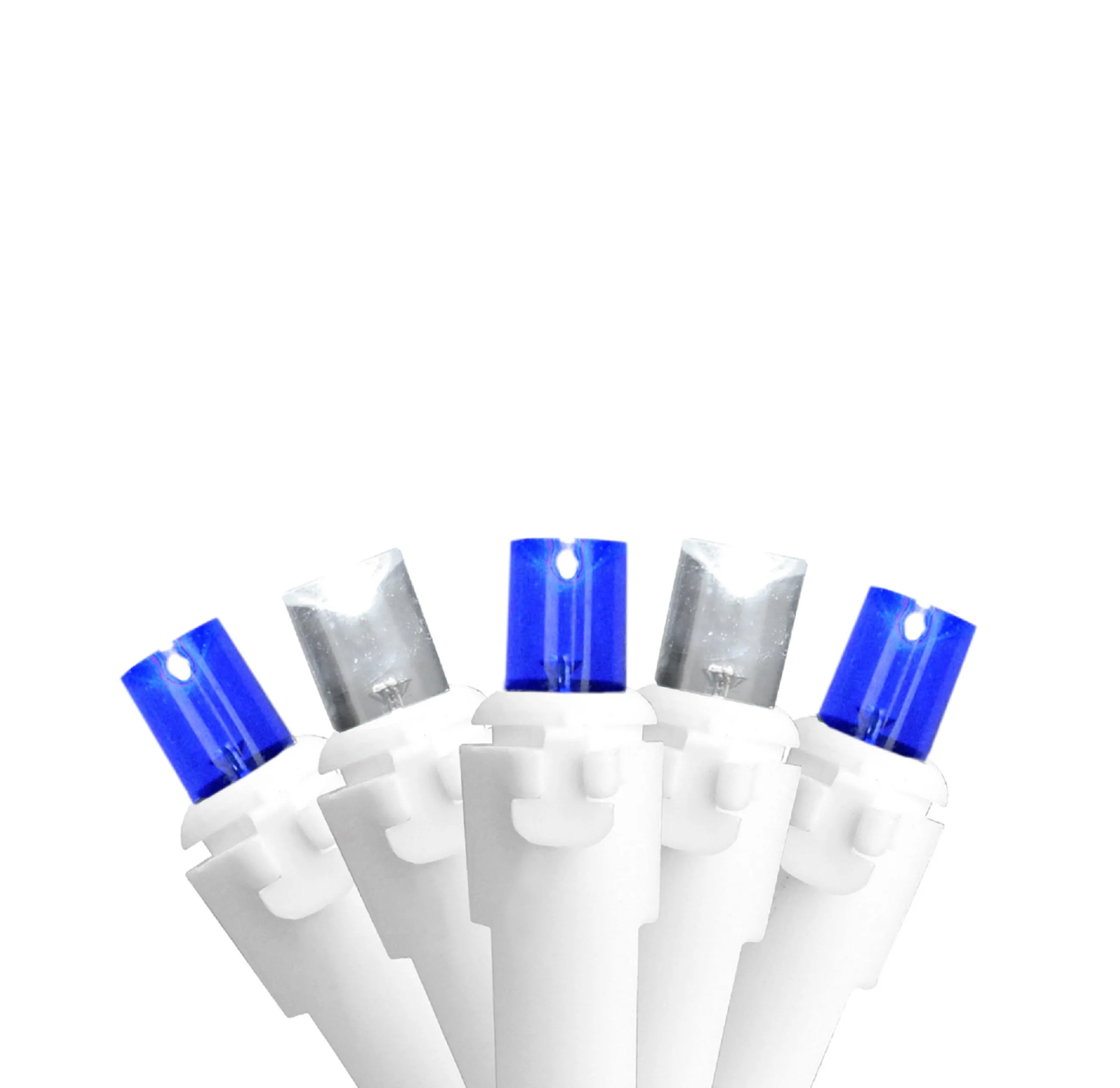 Northlight 100Ct Blue And Pure White Led Wide Angle Icicle Christmas Lights, 5.5 Ft White Wire