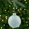 Northlight Balls>4Ct Blue And Silver Snowflake Glass Christmas Ball Ornaments 3.25" (80Mm)
