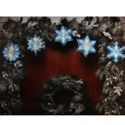 Impact 10Ct Blue And White Snowflake Christmas Light Set – 4.5-Feet, White Wire