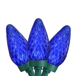 Northlight 50Ct Blue Led Faceted C9 Christmas Light Set, 20.25Ft Green Wire