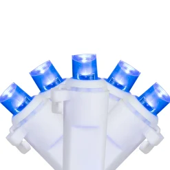 Northlight 50Ct Blue Led Wide Angle Christmas Lights, 16.25Ft White Wire