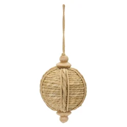 Melrose Finials>6Ct Brown Woven Jute Rope Christmas Onion Ornaments 5"