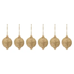 Melrose Finials>6Ct Brown Woven Jute Rope Christmas Onion Ornaments 5"