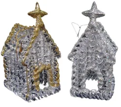 CC Christmas Decor Nativity & Religious>144Ct Clear Glittered Christmas Church Ornaments 4.5"