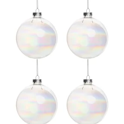 Northlight Glass Balls>4Ct Clear Iridescent Glass Christmas Ball Ornaments 4" (100Mm)