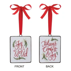 Melrose Inspirational>12Ct Double Sided Sentiment Christmas Ornaments 5.25"