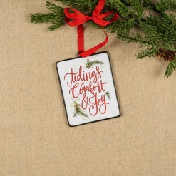 Melrose Inspirational>12Ct Double Sided Sentiment Christmas Ornaments 5.25"