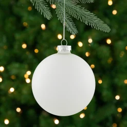 Northlight Glass Balls>4Ct Frosted White Matte Glass Christmas Ball Ornaments 4" (100Mm)