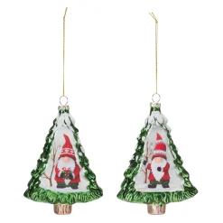 Melrose Trees & Wreaths>12Ct Gnome Pine Tree Christmas Ornaments 5.75"
