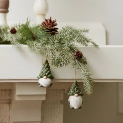 Melrose Fantasy & Sci Fi>6Ct Gnome With Tree Hat Christmas Ornaments 3.5"