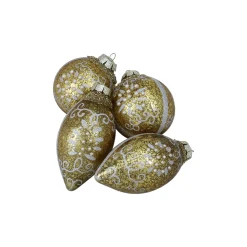 Northlight Balls>4Ct Gold And Silver Shiny Glass Christmas Ball Ornaments 2.75" (70Mm)