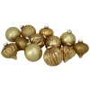 Northlight Glass Balls>12Ct Gold Mercury Glass Style Glass Christmas Ornament Set 3"