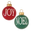 Melrose Balls>6Ct Green And Red "Joy" "Noel" Ball Christmas Ornaments 6" (152Mm)