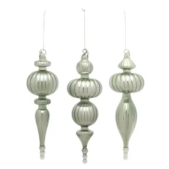 Melrose Finials>6Ct Green Finial Drop Christmas Ornaments 10"