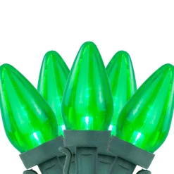 Northlight 25Ct Green Led C7 Christmas Lights, 16Ft Green Wire