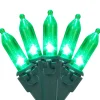 Northlight 50Ct Green Led Mini Christmas Lights, 16.25Ft Green Wire